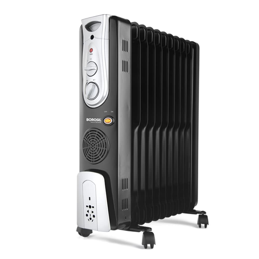 Borosil Volcano 13 Fin Oil Room Heater 2900 Watt Black