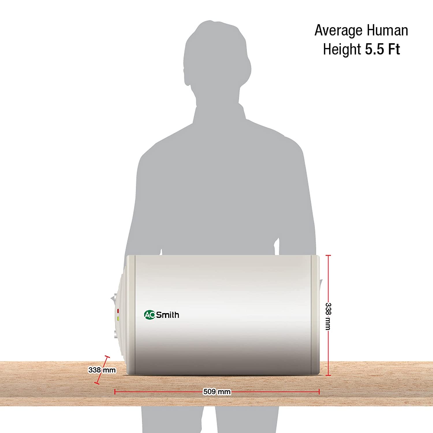 AO Smith HAS-X1-015-LHS Storage 15 Litre Horizontal Heater