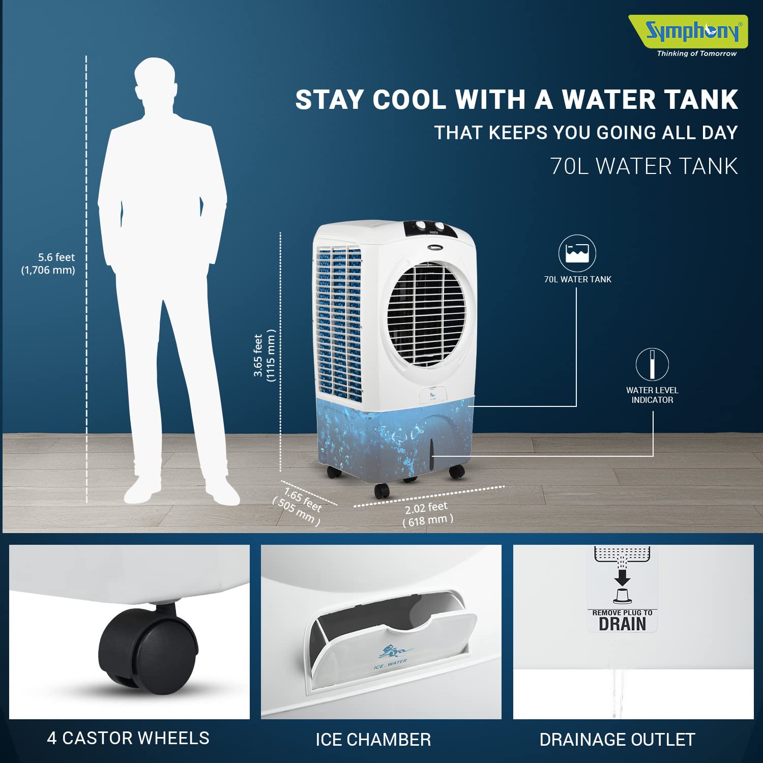 Symphony Siesta 70 XL Desert Air Cooler White