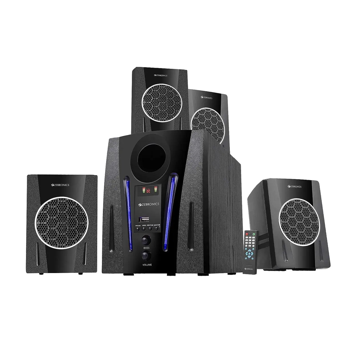 Zebronics ZEB-BT2750RUF Made in India Wireless Bluetooth Multimedia Speaker With Supporting USB, AUX, FM & Remote Control. (60 Watt, 4.1 Channel)