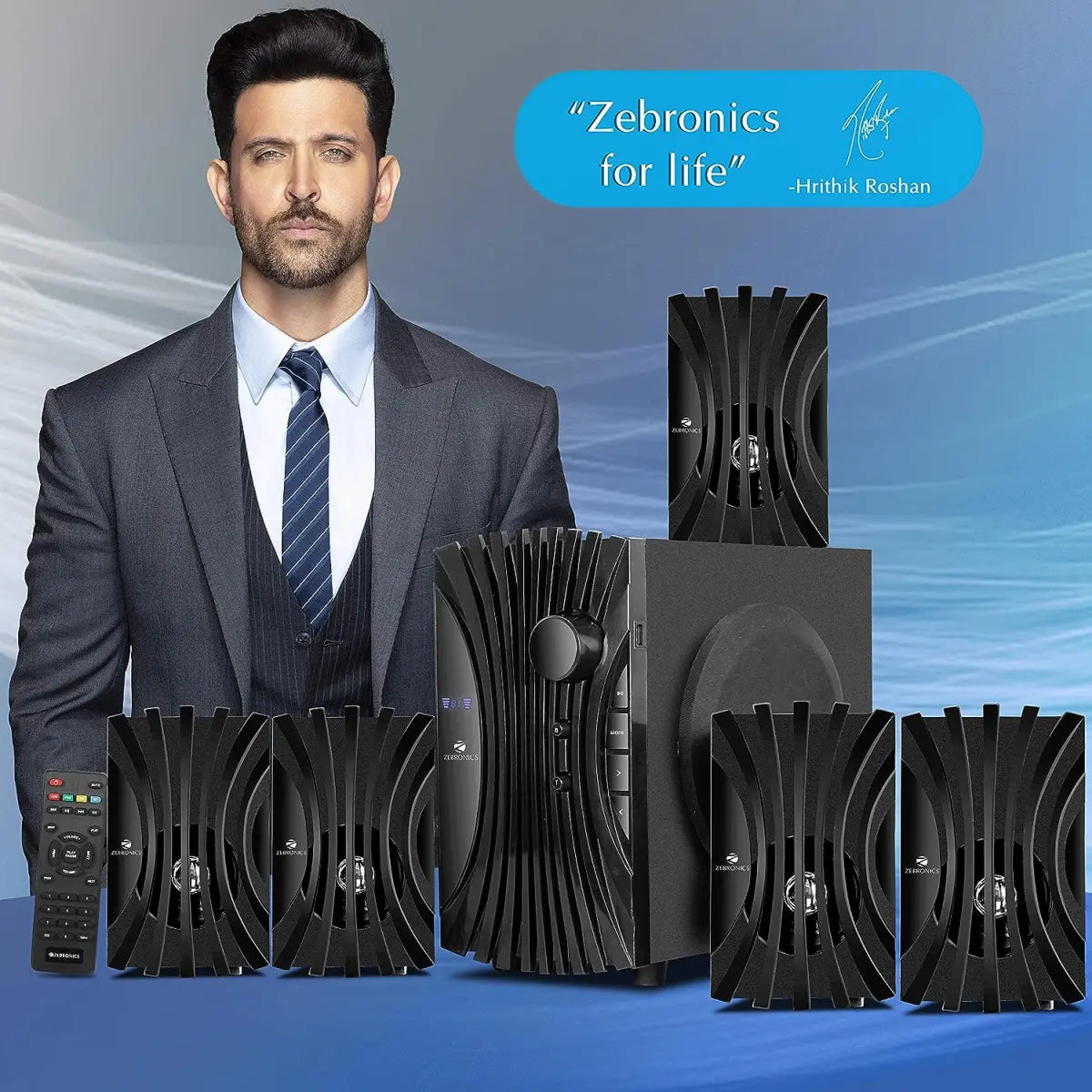 ZEBRONICS Zeb-Twist 5.1 Multimedia Speaker with Bluetooth Supporting,USB,AUX,Built-in FM and Remote Control(Black)