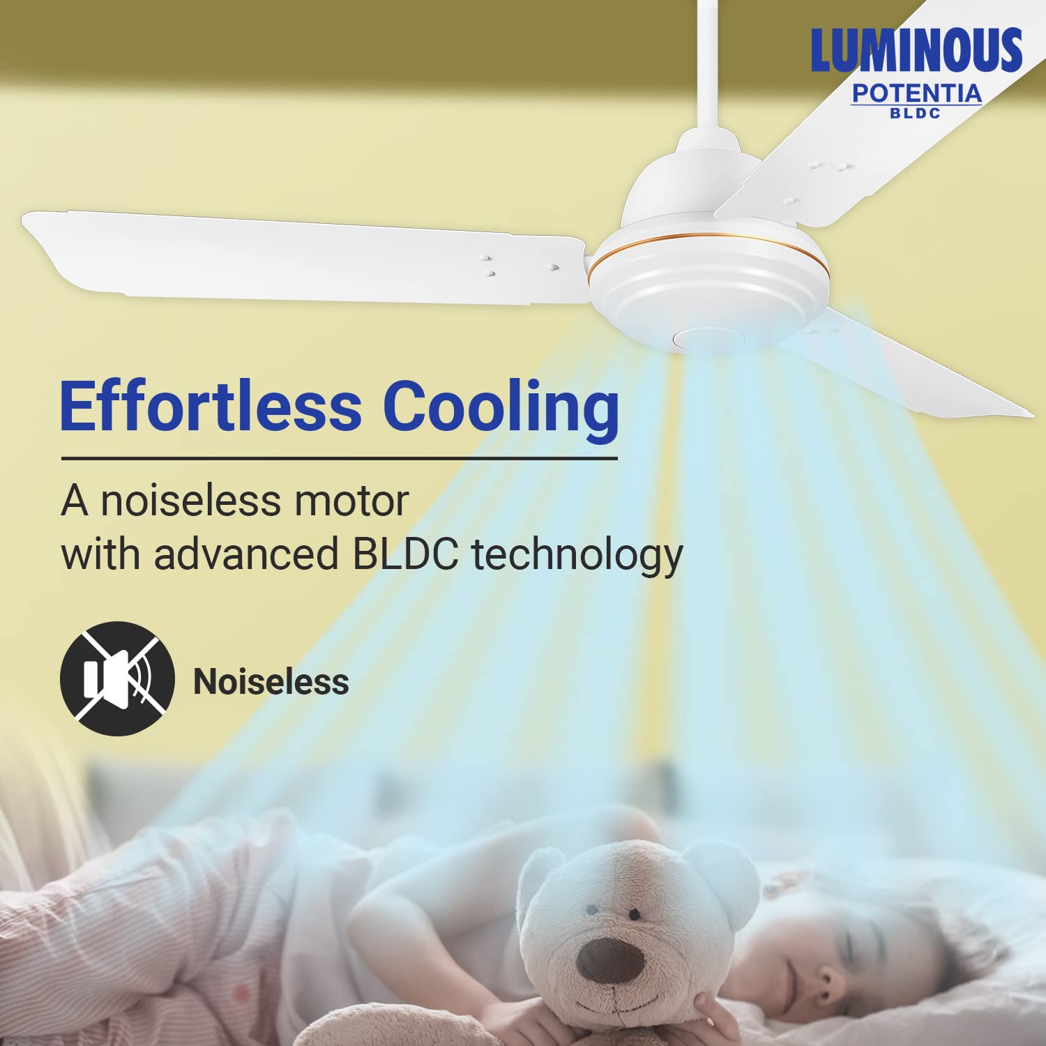 Luminous Potentia 1200mm 35W BLDC Ceiling Fan White