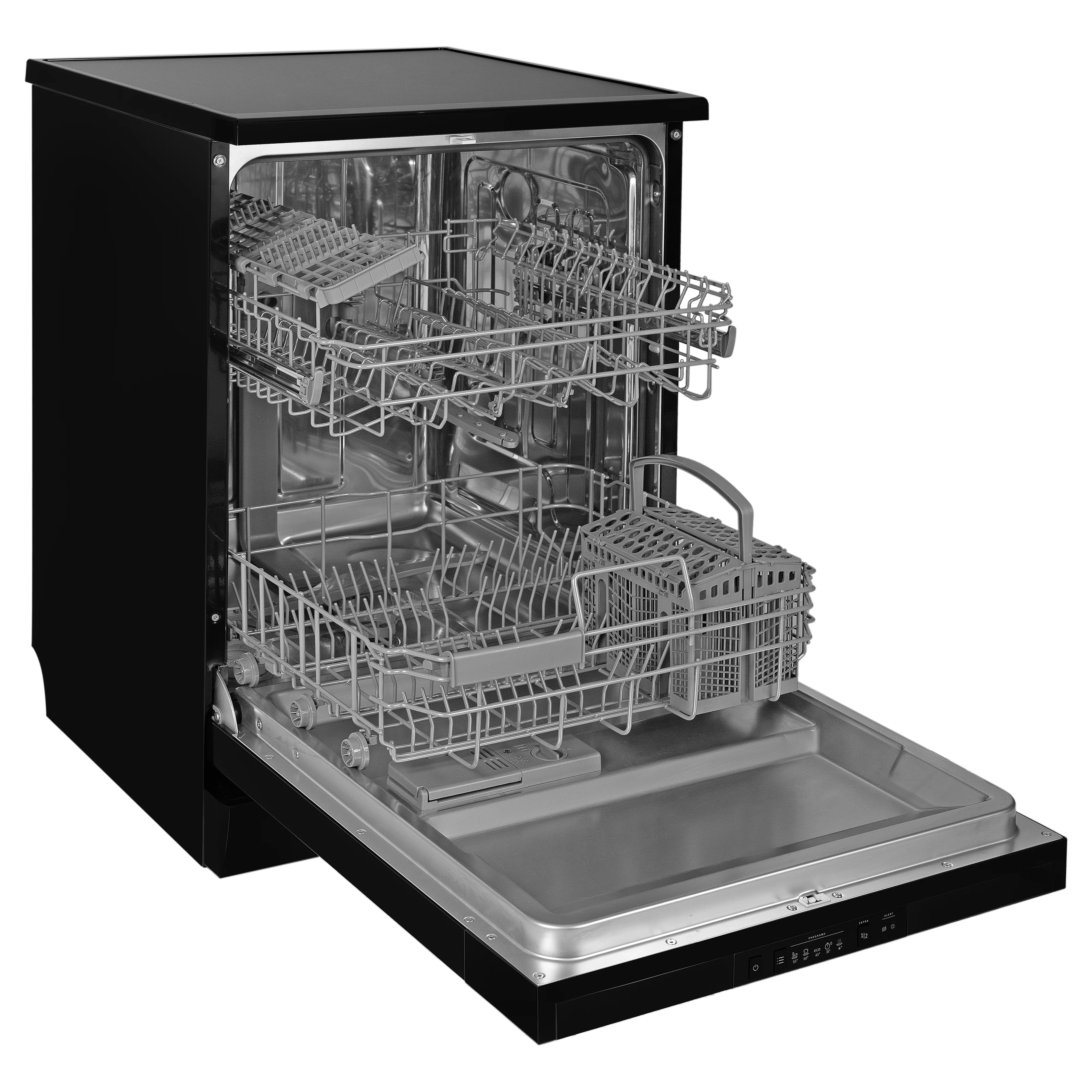 Faber 14 Place Free Standing Dishwasher|6 Wash Programs FFSD 6PR 14 S BK Digital, Black Finish