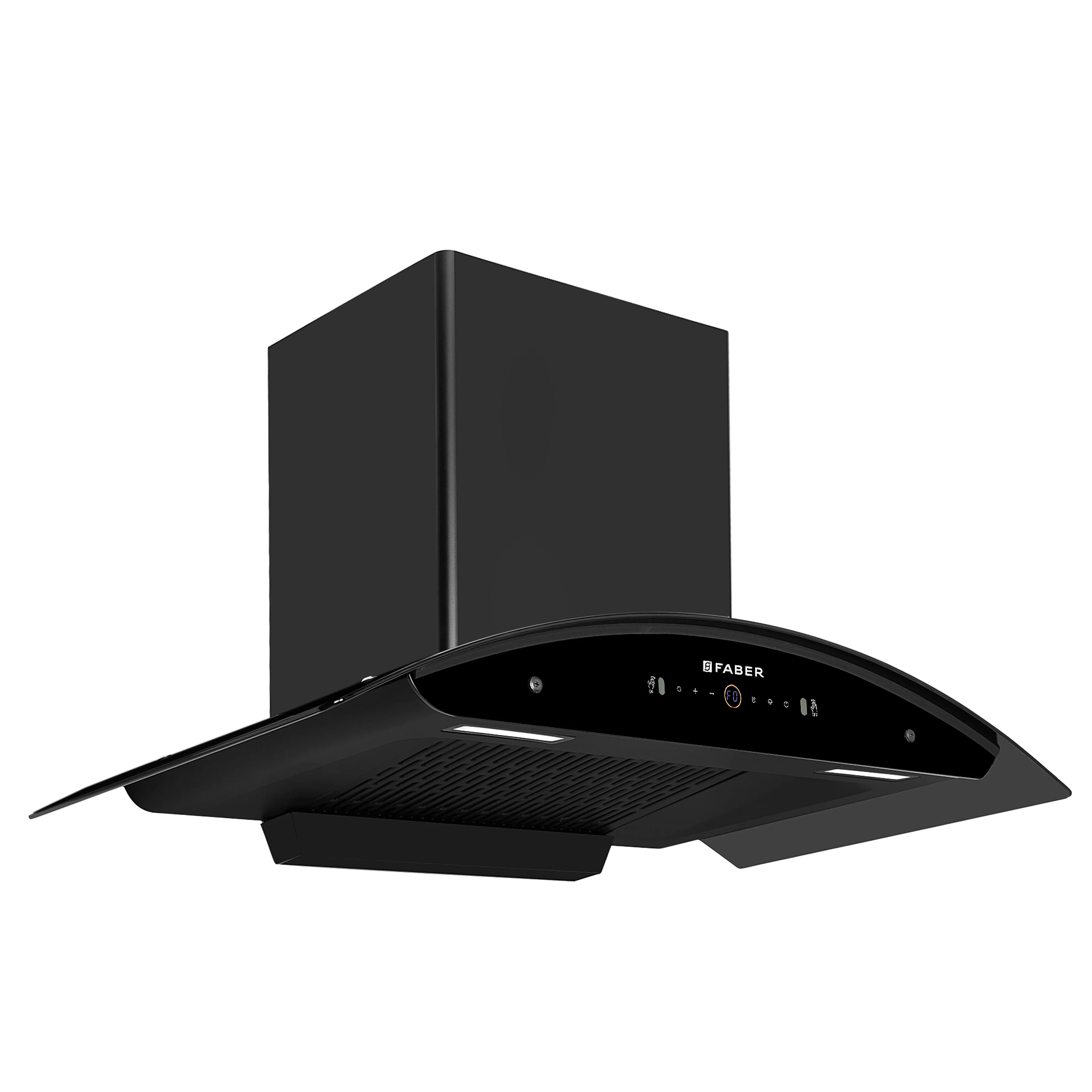 Faber Enigma BLDC HC SC FL BK IN 75cm 1600m3/hr Ducted Auto Clean Chimney with Gesture Control