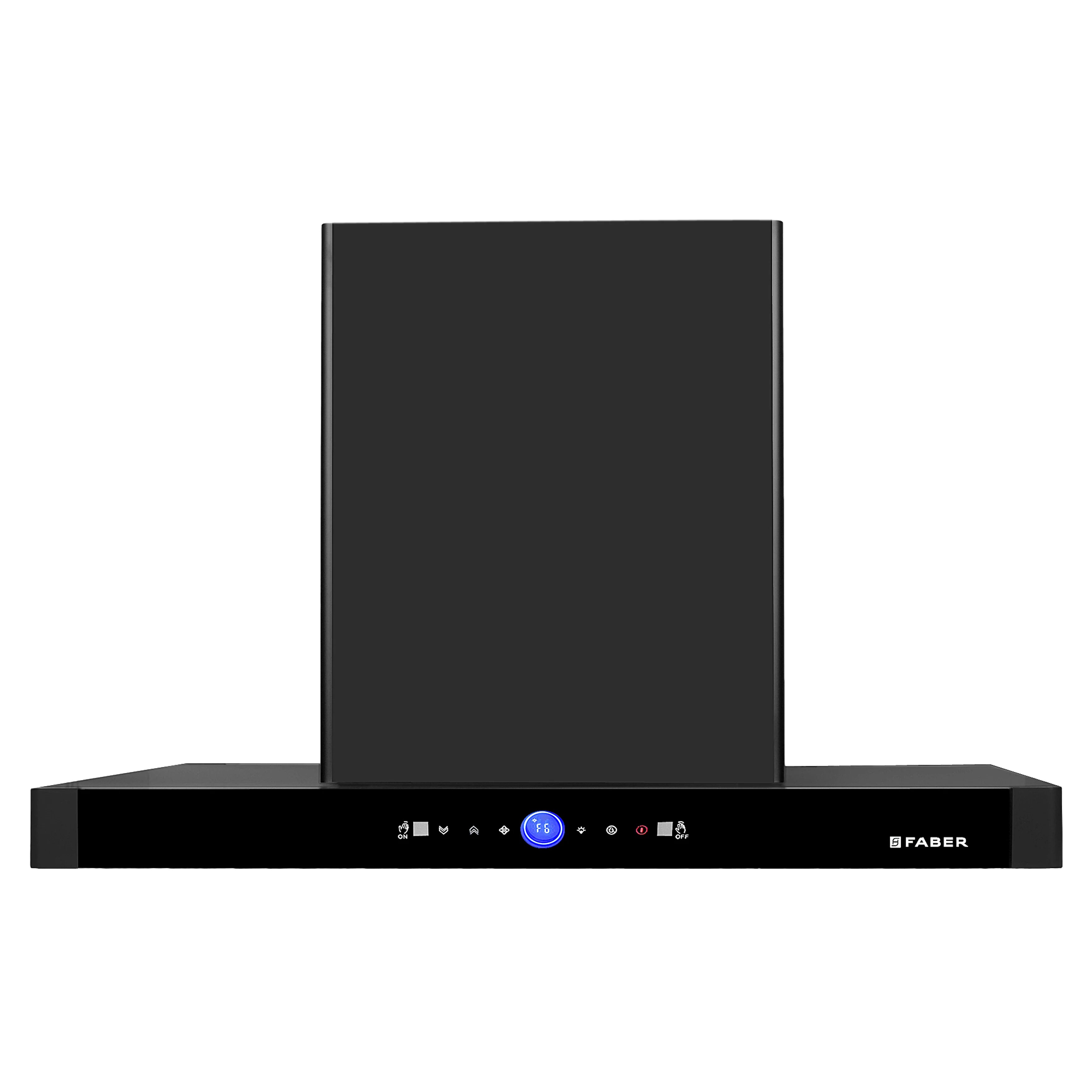 Faber BLOOM BLDC SC FL BK IN 90 Island Chimney - Sleek & Efficient Kitchen Ventilation