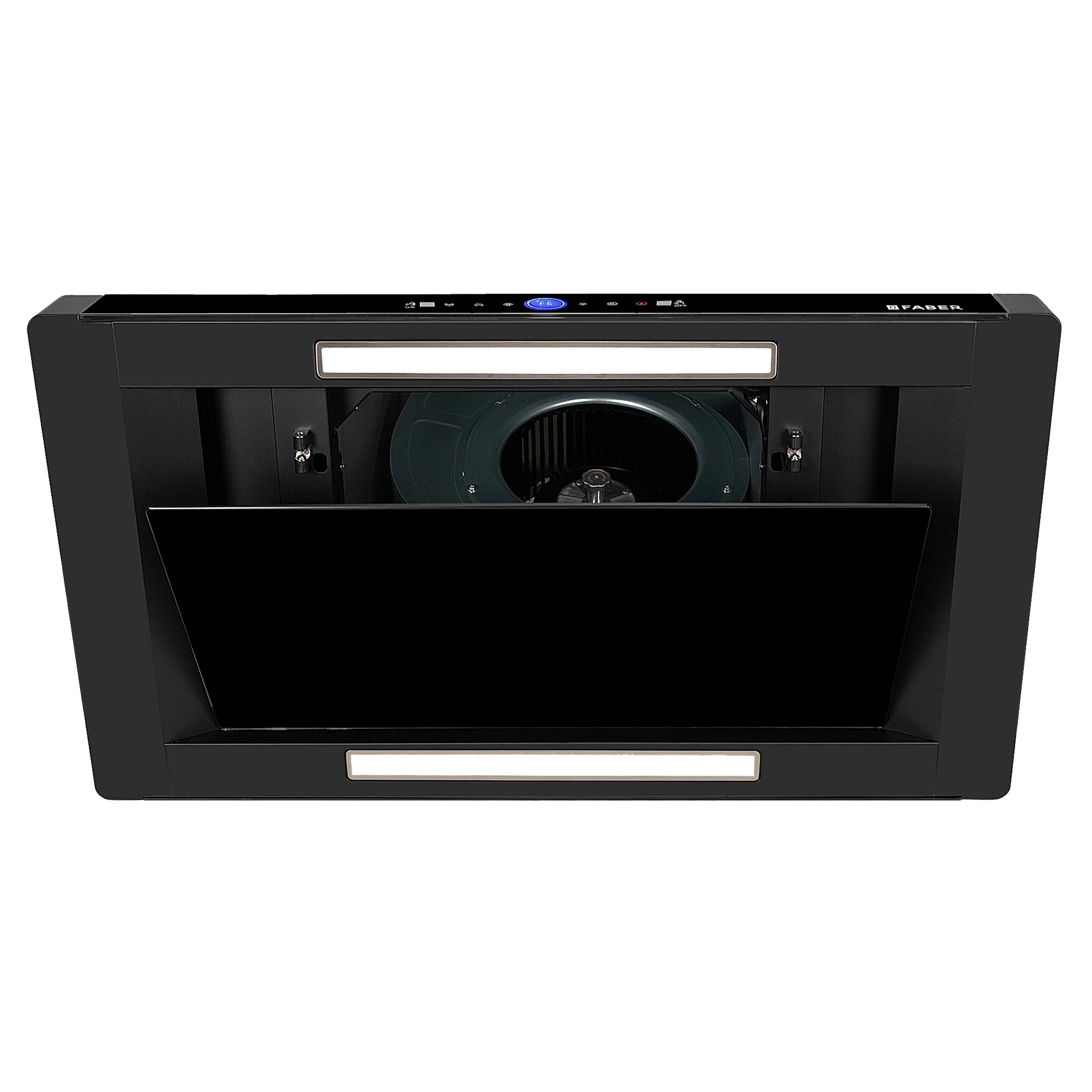 Faber BLOOM BLDC SC FL BK IN 90 Island Chimney - Sleek & Efficient Kitchen Ventilation