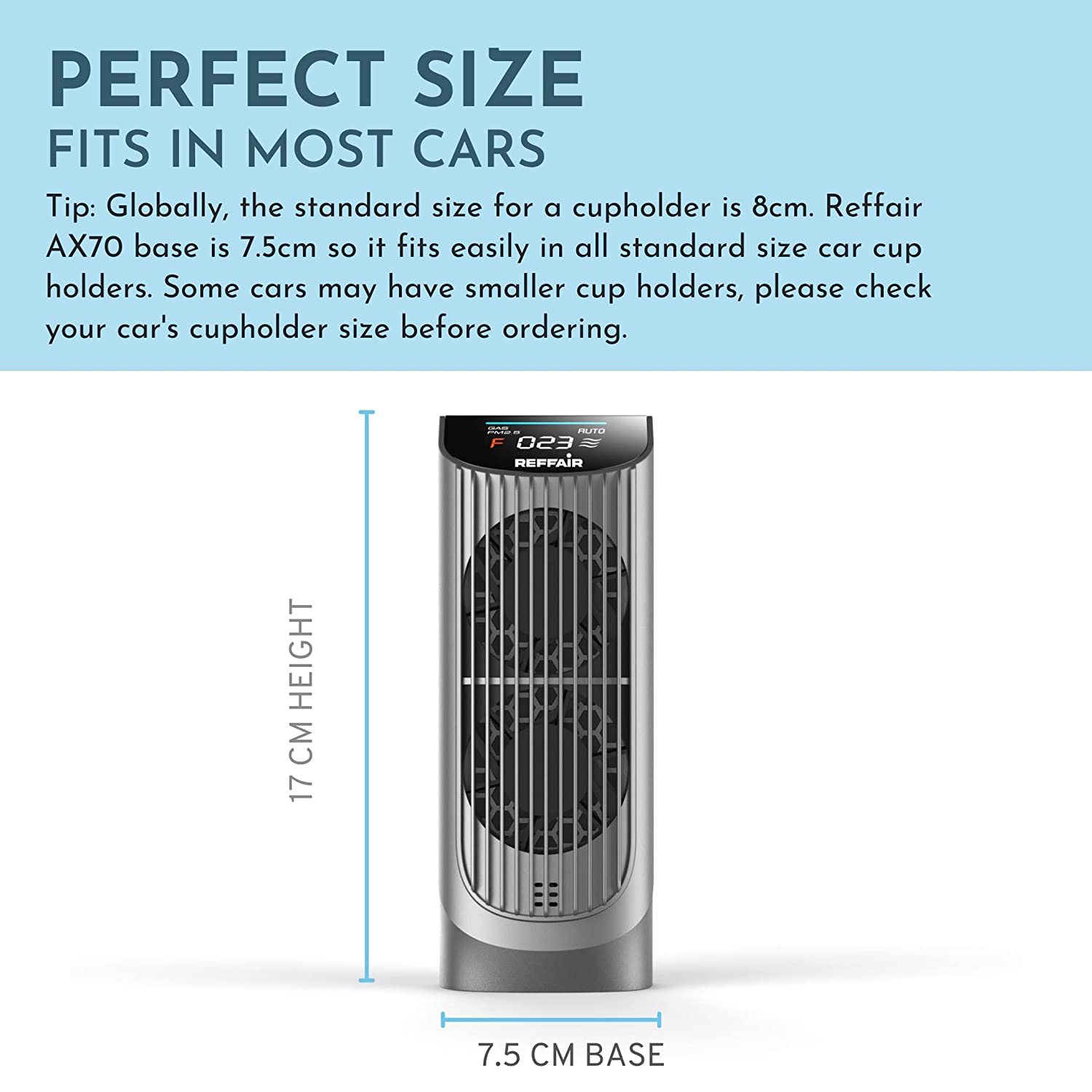 Reffair AX70 Smart Car Air Purifier Dim Grey