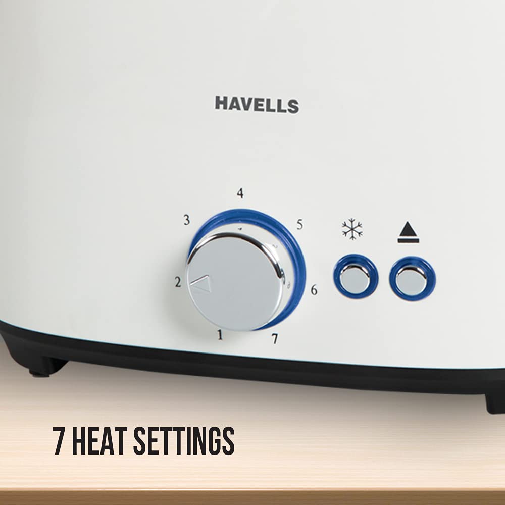 Havells Crust 800-Watt Pop-up Toaster (White)