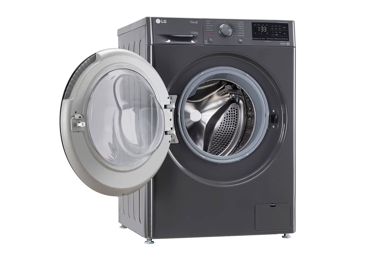 LG 10 Kg 5 Star Inverter Wi-Fi Fully-Automatic Front Loading Washing Machine with Inbuilt heater (FHP1410Z5M, Middle Black with Chrome Door, AI DD Technology & Steam)