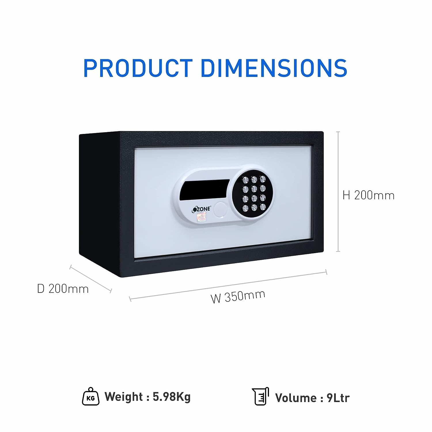 ozone O Square safe with pin lock
