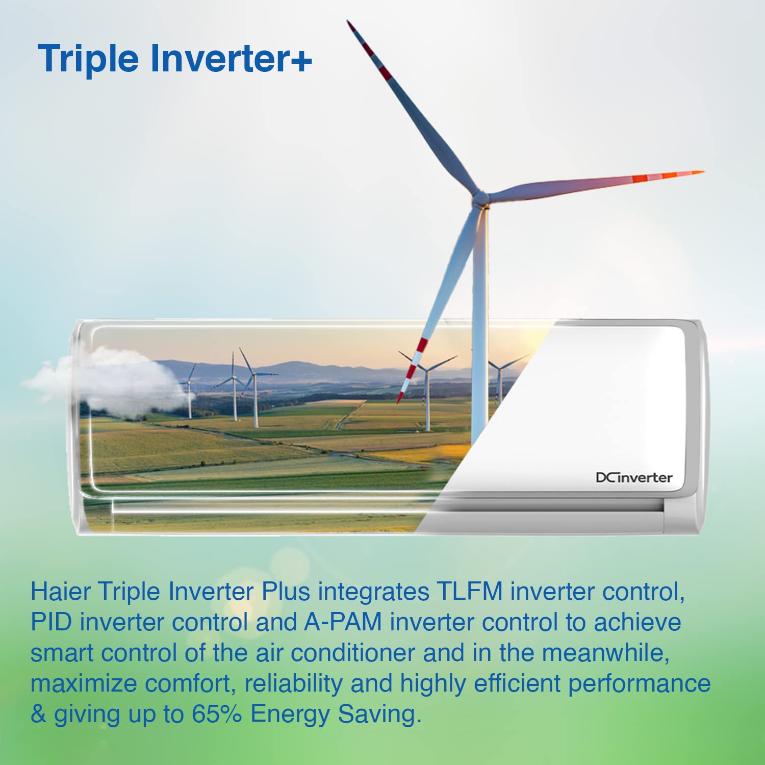 हायर स्प्लिट एसी 2 टन, 3 स्टार रेटिंग सफेद HSU22E-TXS3B INV