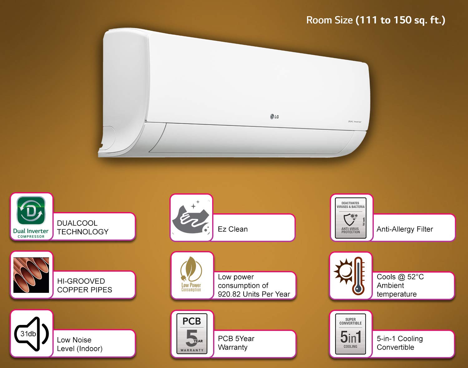 LG 1.5 Ton 4 Star Inverter Split AC MS-Q18HNYA1 White