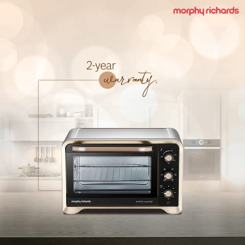 Morphy Richards 30Rcss Otg Oven For Kitchen|30 Litre Oven Toaster Griller|Convection Fan&Rotisserie Function|Stainless Steel Oven|Temperature Control|2-Yr Warranty By Brand|Gold&Black,1600 Wa