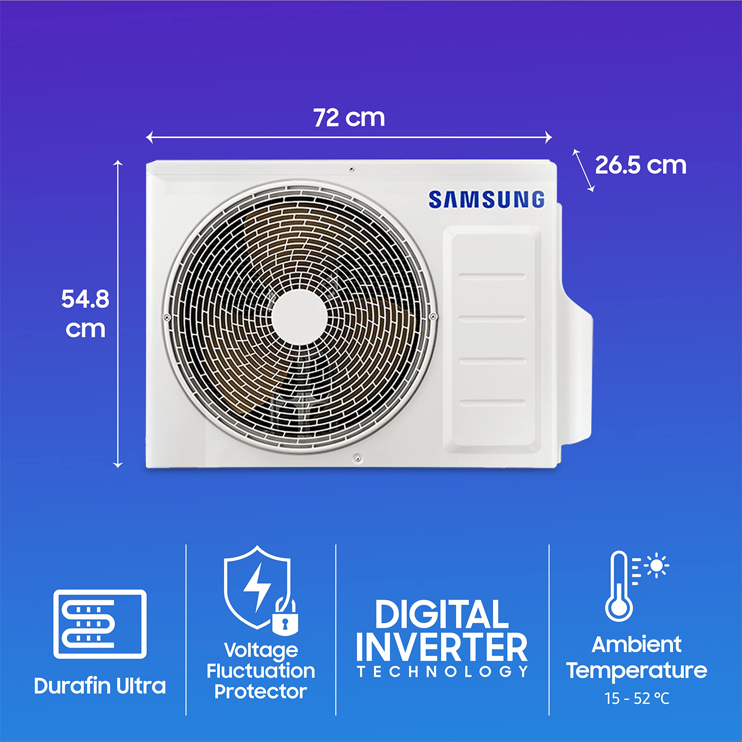 Samsung 1.5 Ton 3 Star Wind-Free Technology Inverter Split AC (Copper, Convertible 5-in-1 Cooling Mode, Anti-bacterial Filter, 2023 Model AR18CYLAMWK White)