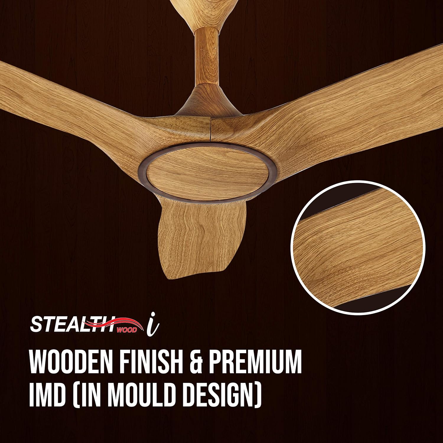 Havells 1200mm Stealth Wood Energy Saving Ceiling Fan (Pinewood Cola Chrome, Pack of 1)