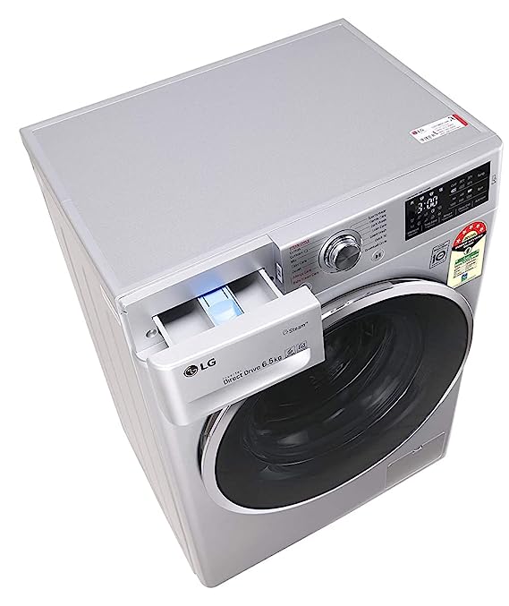 LG 6.5 Kg 5 Star Inverter Fully-Automatic Front Loading Washing Machine (FHT1265ZNL, Luxury Silver, 6 Motion Direct Drive)