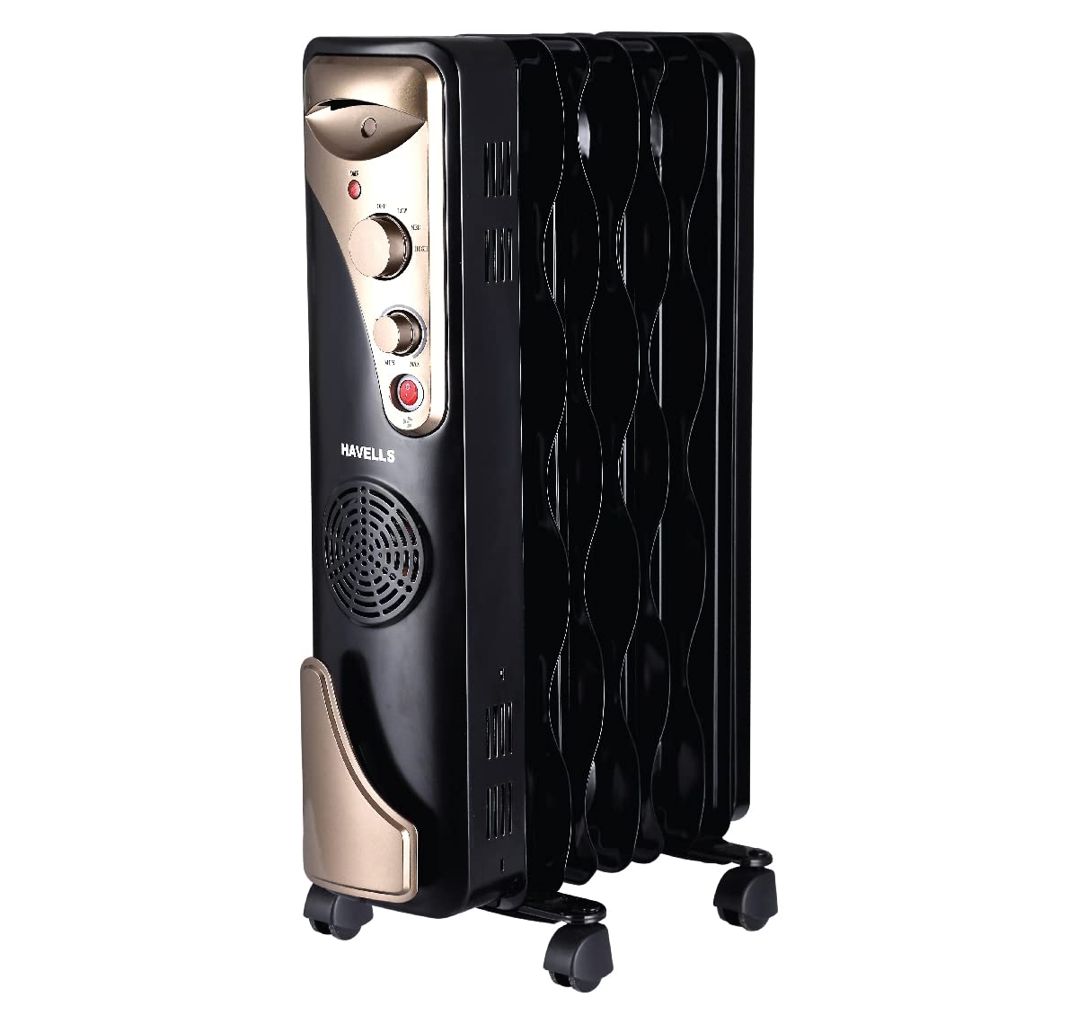 Havells OFR 7 Wave Fins with Fan 1900 watt (Black),GHROFBYK190