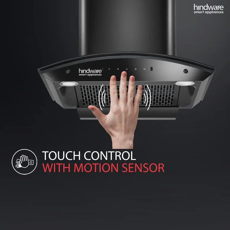 Hindware Chimney Celesia 60 CM BLK With Motion Sensor