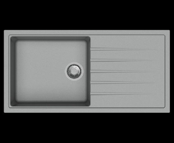 Carysil Vivaldi D-100 L, Single Bowl Sink with Drainboard