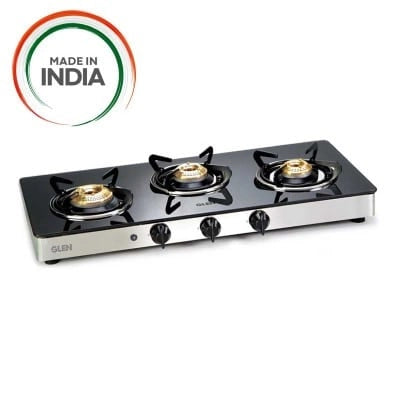 Glen Cooktop Black Glass 3 Burner 1033 GT