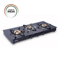 Glen Glass Gas Stove 3 Burner 1033 GT XL Auto Ignition Black