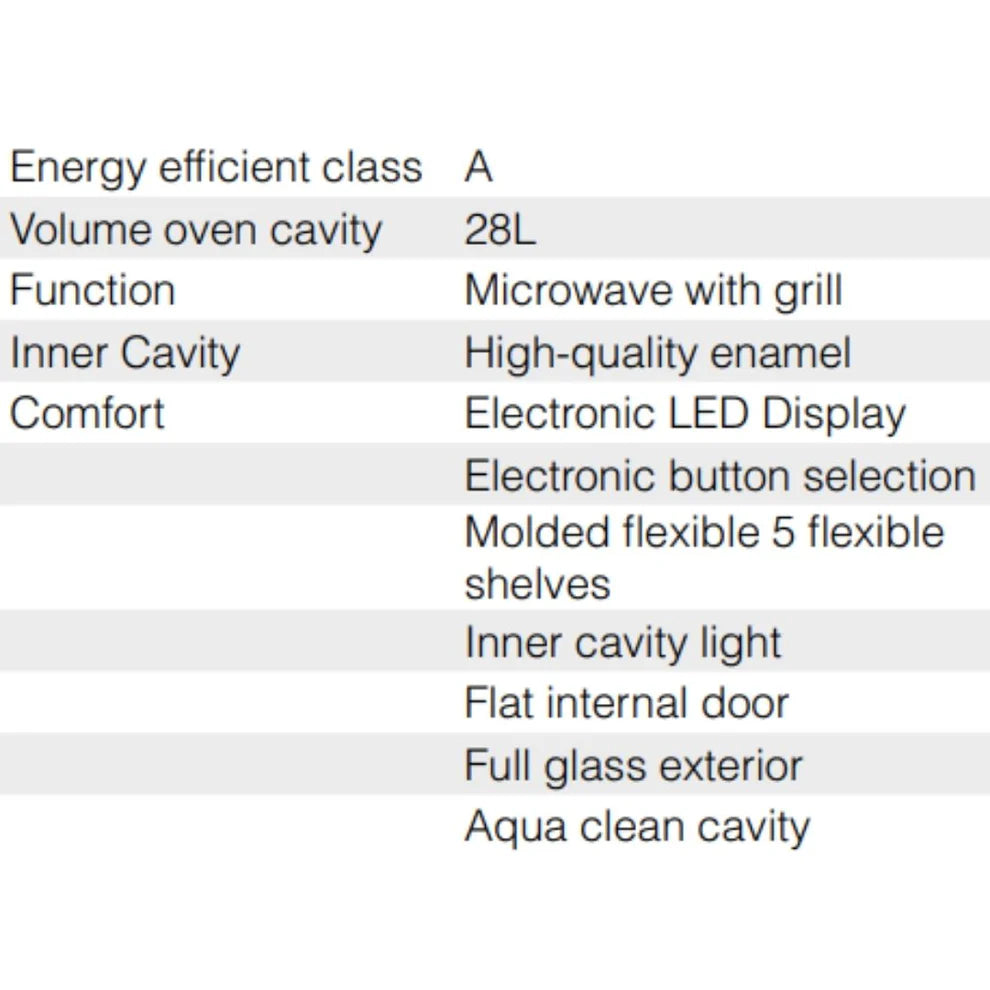 HAFELE Maria 28 Steel &amp; Glass Built-in Microwave 28L