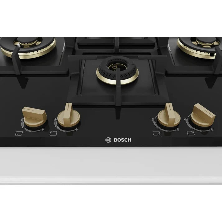 Bosch DWK98IJ60I 90cm Chimney + PNI7B6F20I 4 Brass Burner Hob Combo