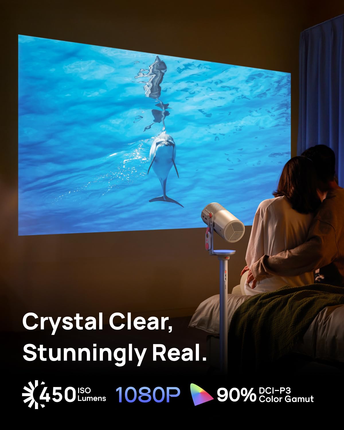 XGIMI MoGo 4 Portable DLP Projector - 1080P FHD, 450 ISO Lumens, GTV & Netflix Licensed