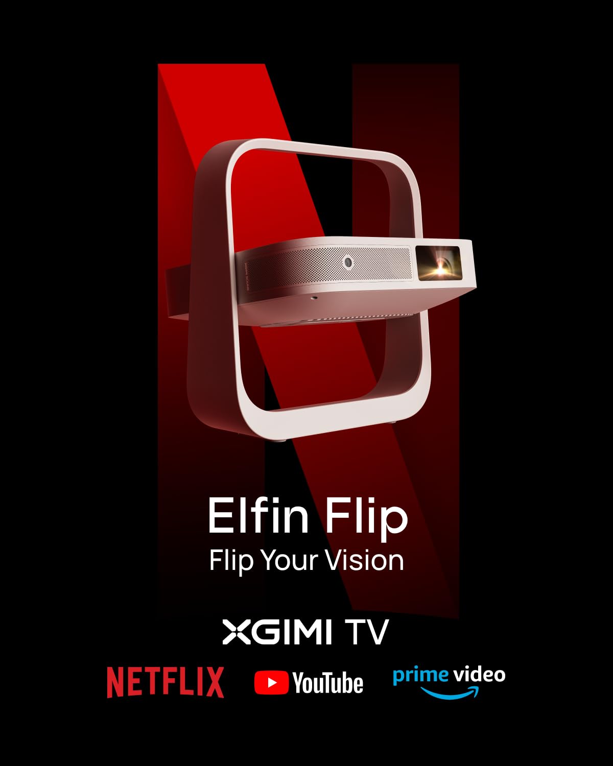 XGIMI Elfin Flip DLP Projector, 1080P FHD Resolution with Adjustable Stand - Portable and Versatile