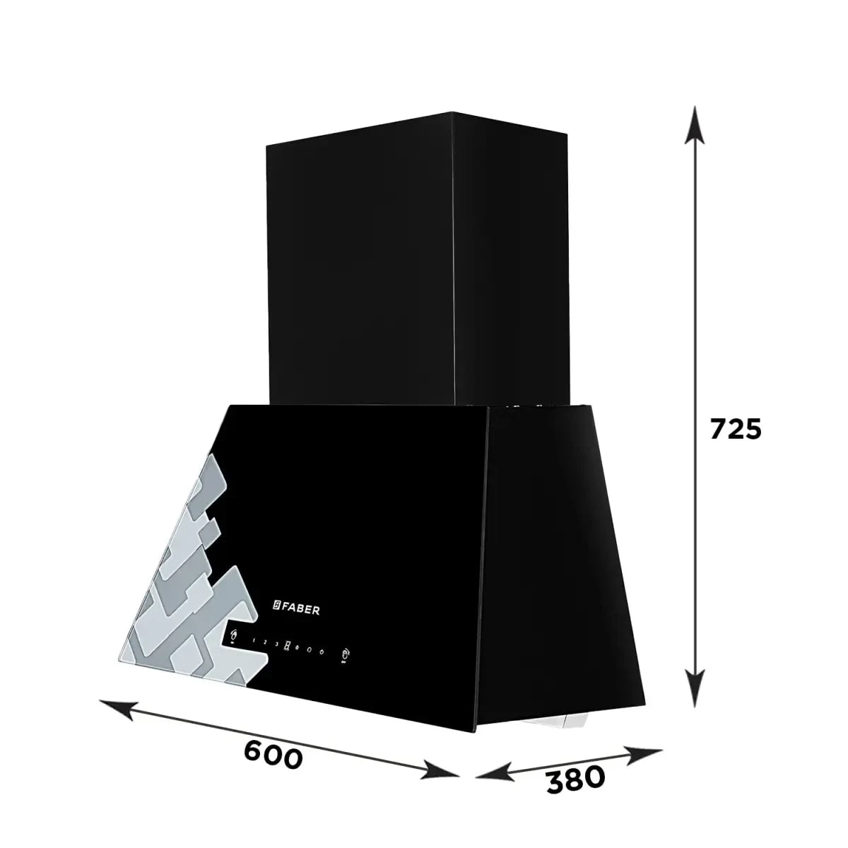 Faber 60 cm, 1200 m3/hr Auto-Clean Chimney (HOOD JARVIS HC SC BK 60, Baffle filter, Touch & Gesture Control, Black)