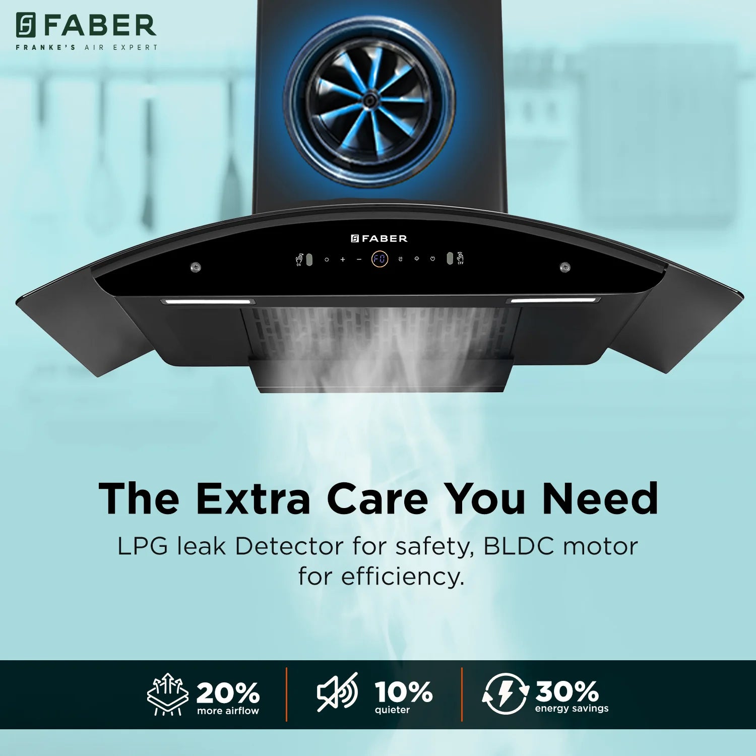 Faber Enigma BLDC HC SC FL BK 60cm 1600m3/hr Ducted Auto Clean Wall Mounted Chimney with Gesture Control (Black)