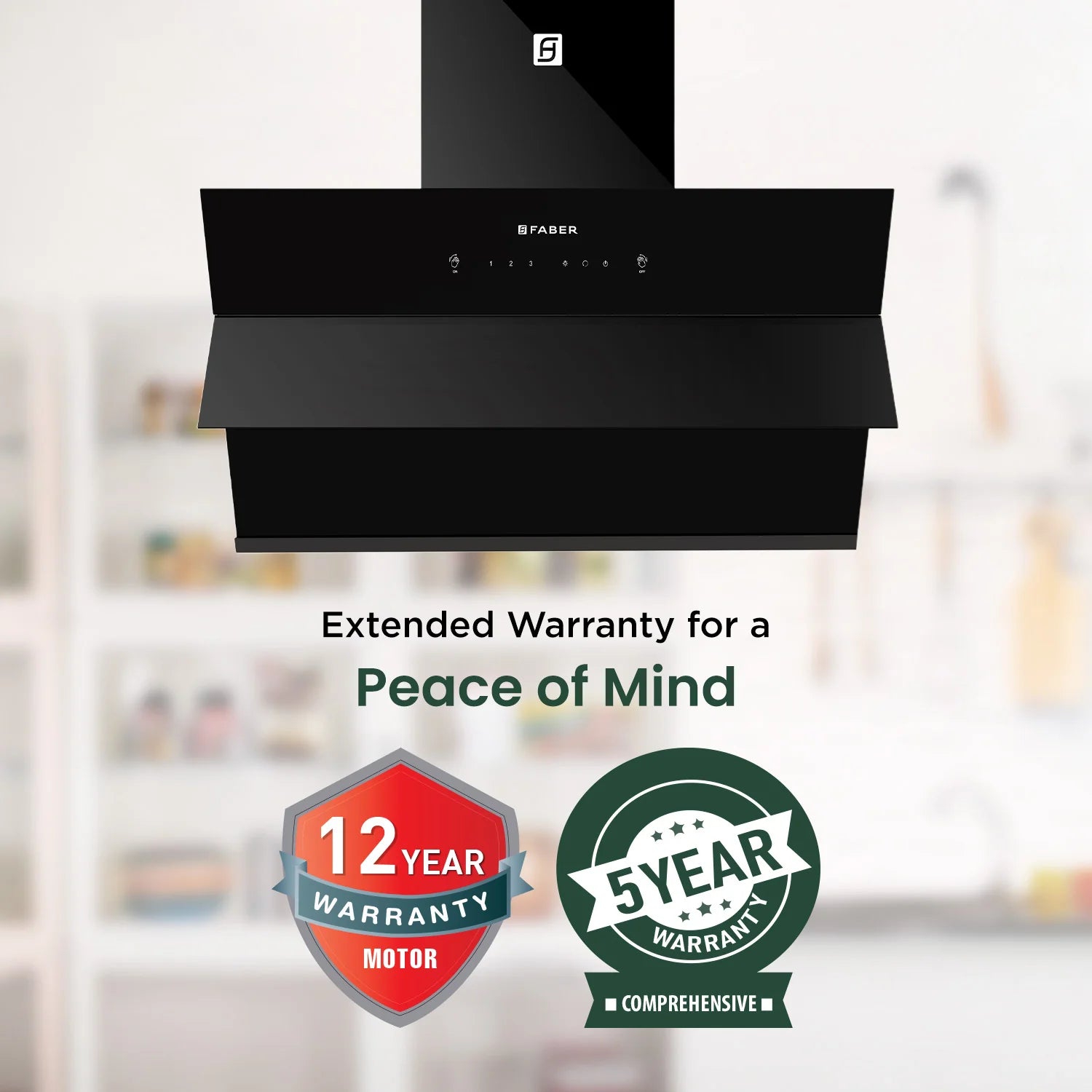 Faber Zenith FL HC SC BK 90cm Ducted Chimney with Odor Sensor (Black) - 1400m3/hr Auto Clean Wall Mount