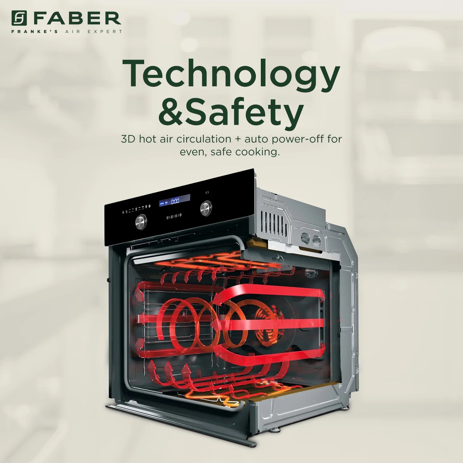 FBIO 75L 9F BK Built-In Oven: 75L Capacity, 9 Functions, Black Finish
