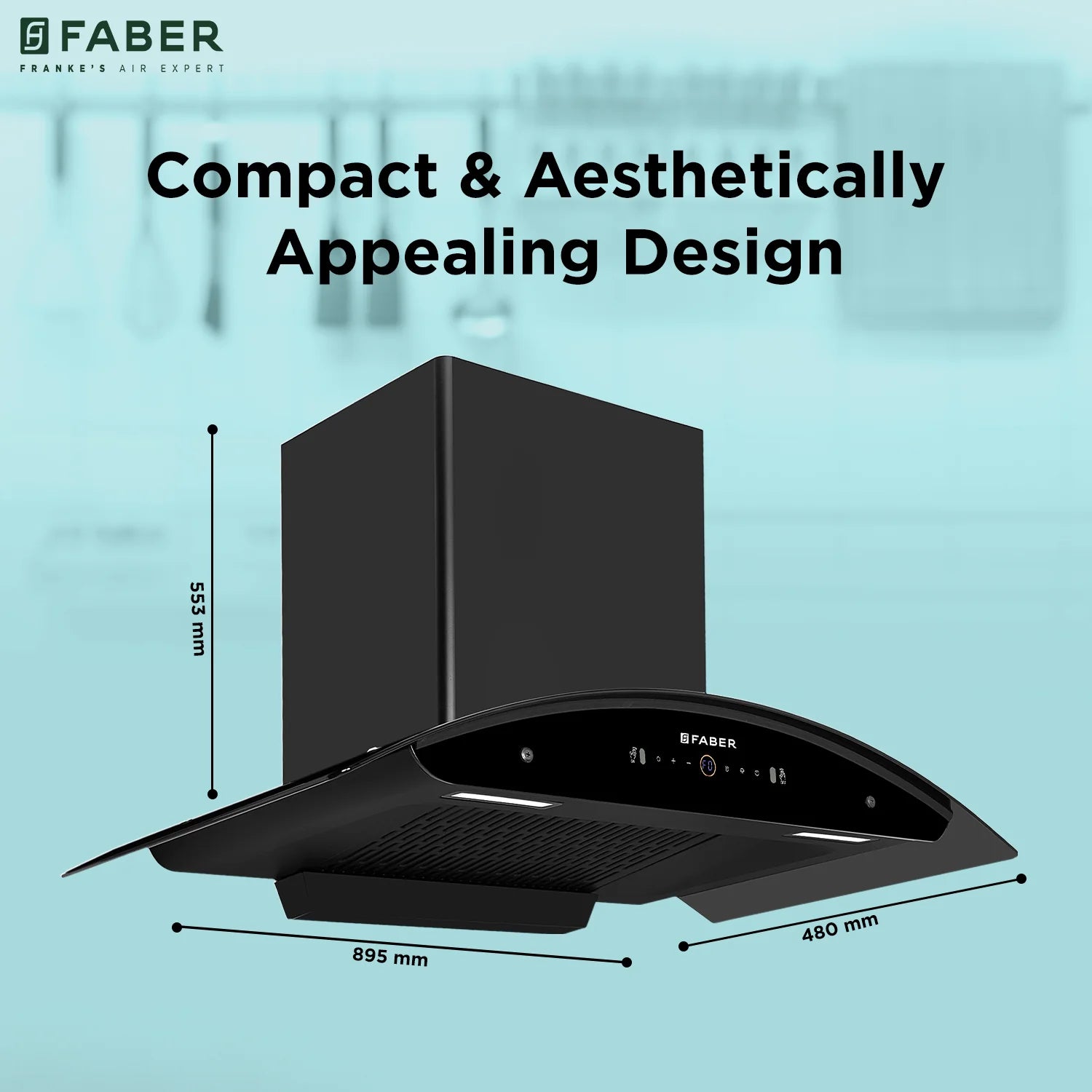 Faber Enigma BLDC HC SC FL BK IN 75cm 1600m3/hr Ducted Auto Clean Chimney with Gesture Control