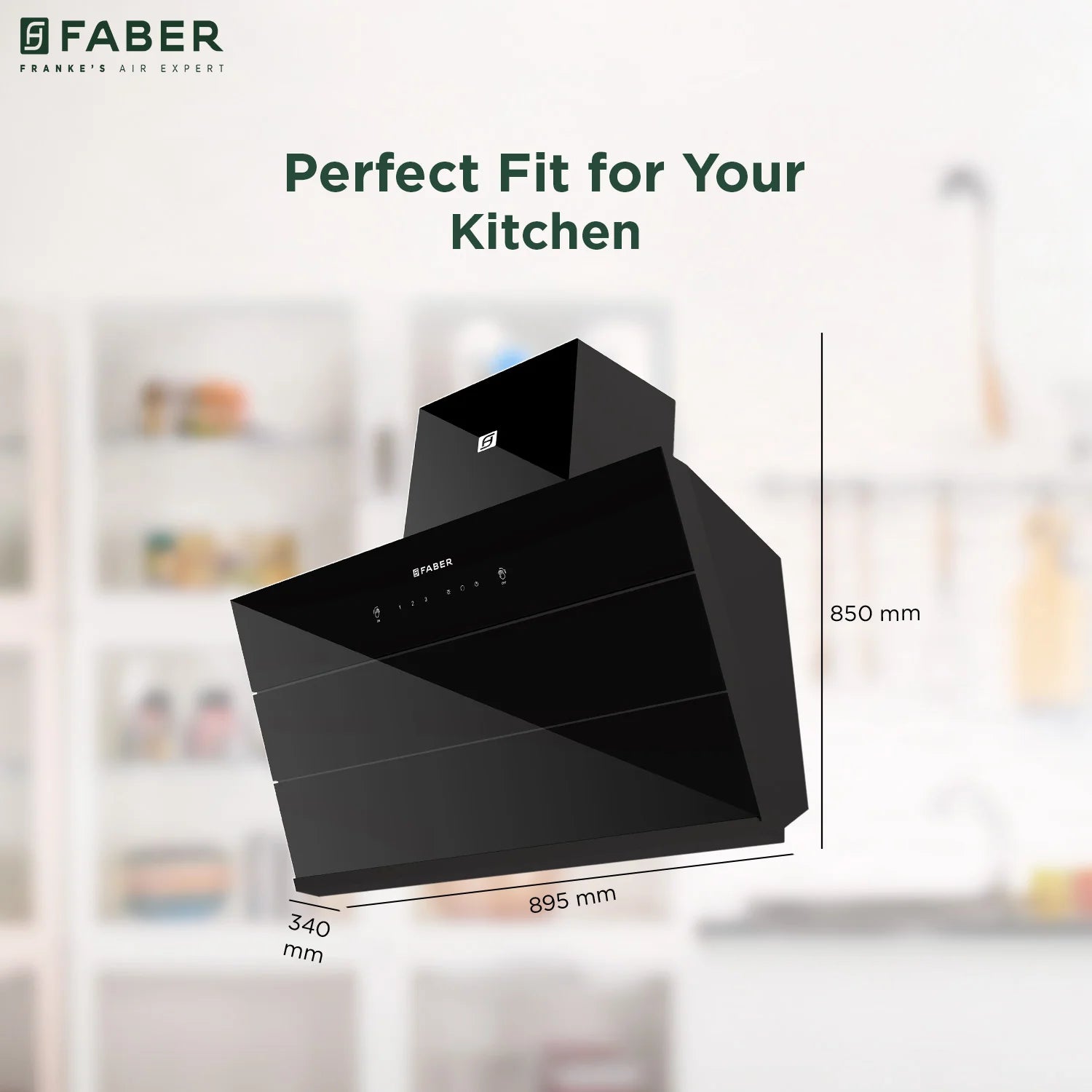 Faber Zenith FL HC SC BK 90cm Ducted Chimney with Odor Sensor (Black) - 1400m3/hr Auto Clean Wall Mount