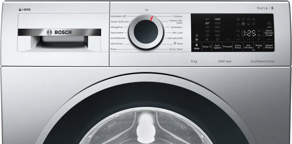 Bosch வாஷிங் மெஷின் WGA244AXIN முன் ஏற்றி 9 கிலோ சில்வர் ஐனாக்ஸ்