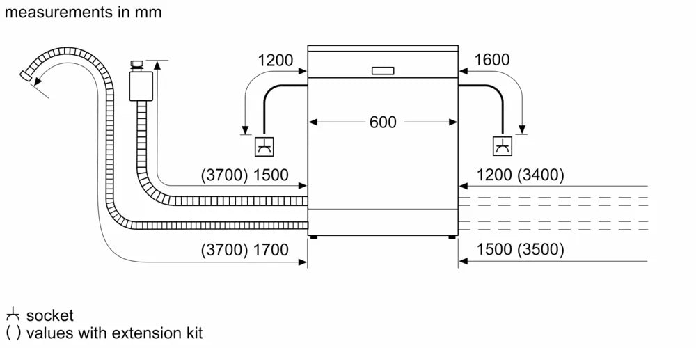 Technical drawing with measurements in millimeters for a product layout.