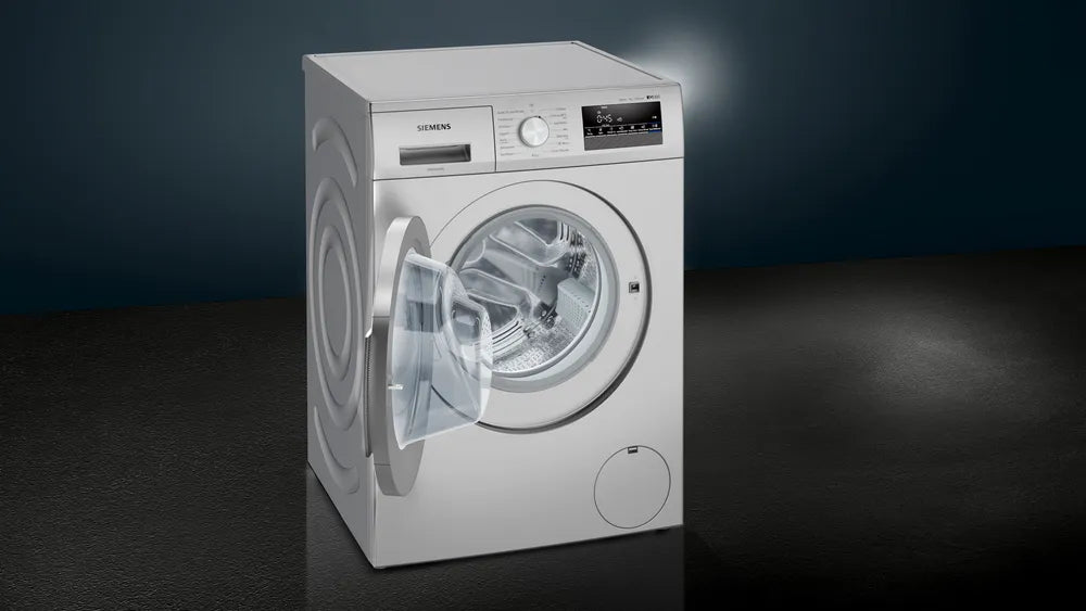 சீமென்ஸ் 5 ஸ்டார் 7KG 1200 RPM இன்வெர்ட்டர் டச் கண்ட்ரோல் உள்ளமைக்கப்பட்ட ஹீட்டருடன் கூடிய முழு தானியங்கி முன் ஏற்றுதல் வாஷிங் மெஷின் (WM12J26SIN, வெள்ளி)