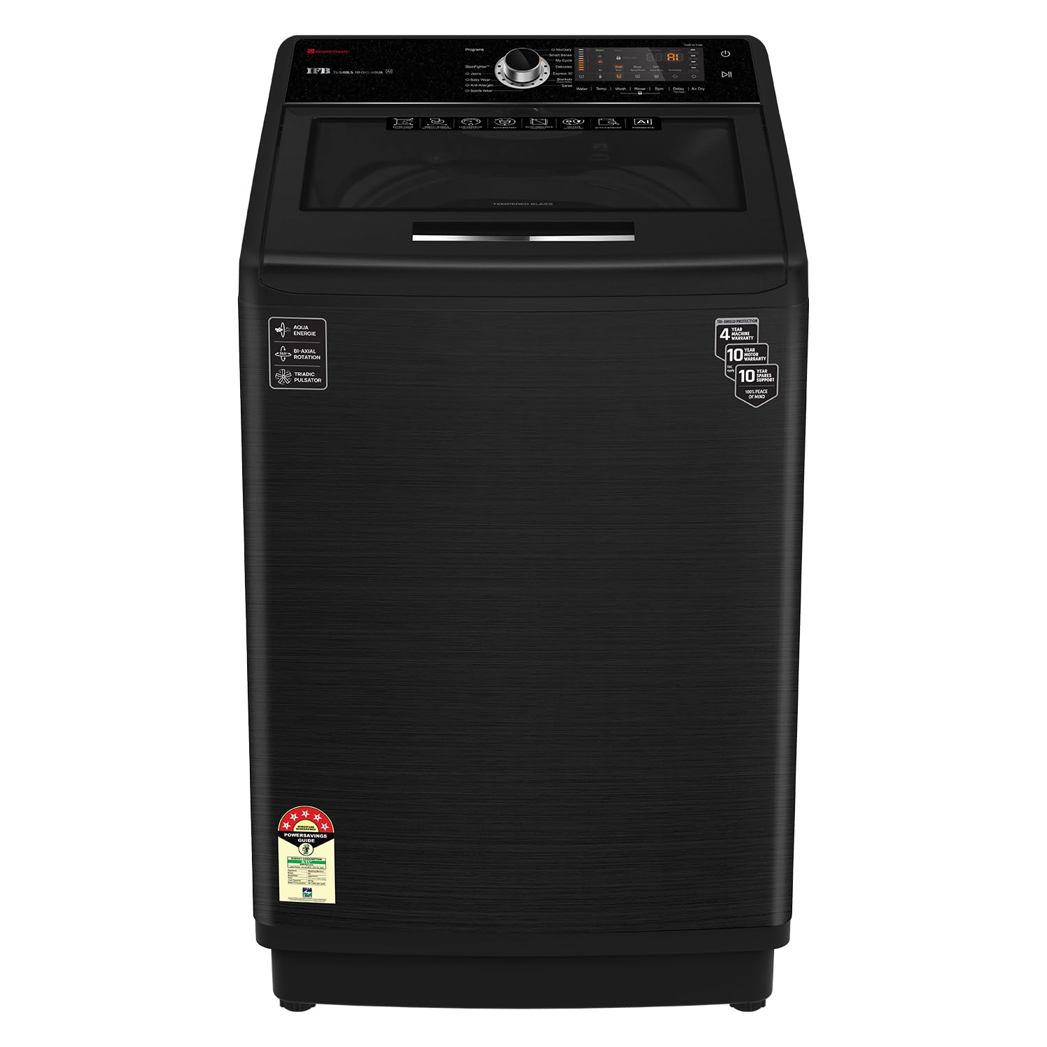 IFB 10 Kg 5 Star AI Powered Fully Automatic Top Load Washing Machine (TL S4BLS 10.0 Kg Aqua, Black VCM, 2X Power Steam, 4 Years Comprehensive Warranty)