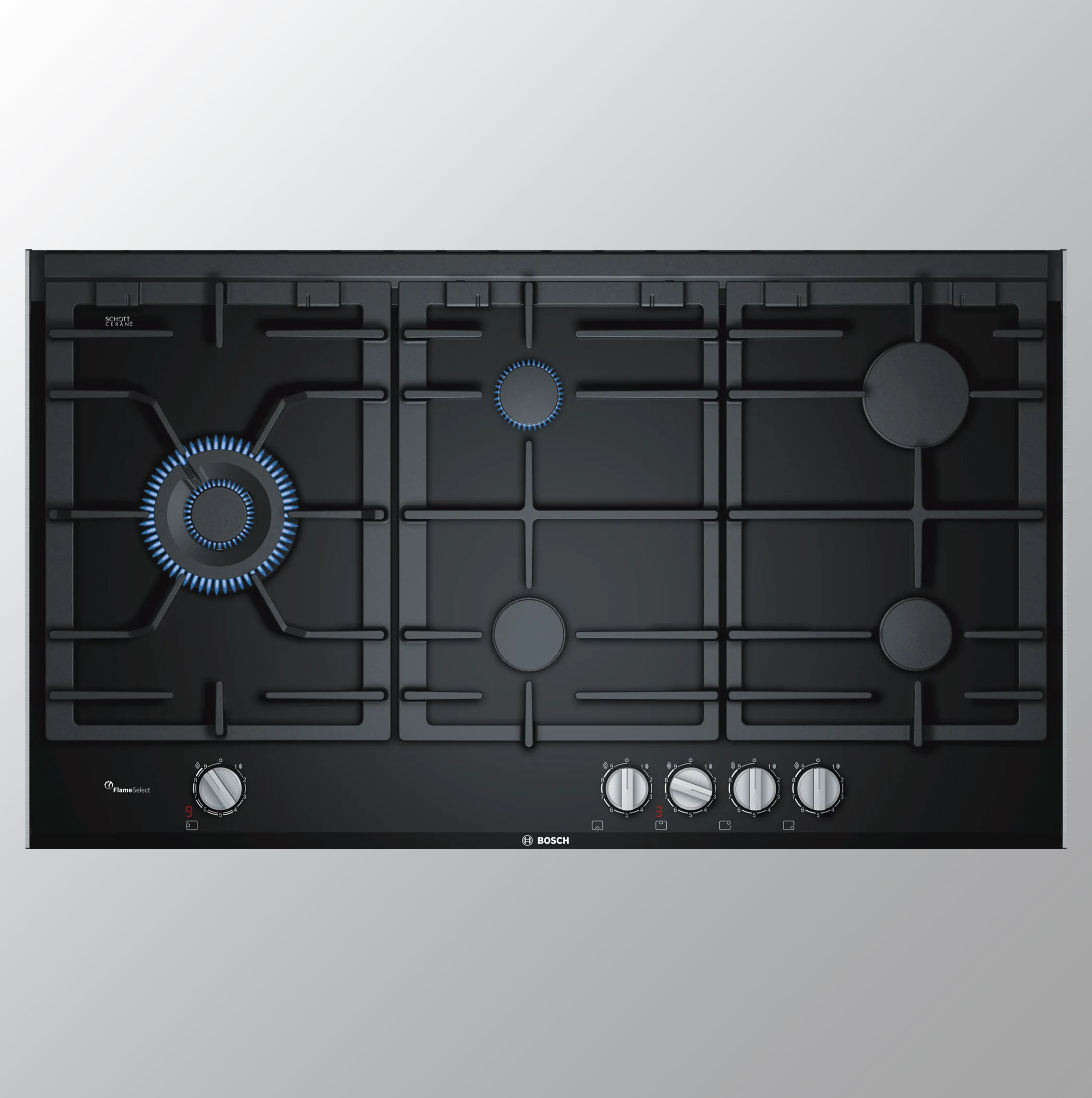 Bosch PRS9A6D70I Series 8, Gas hob, 90 cm, Ceramic,  Black