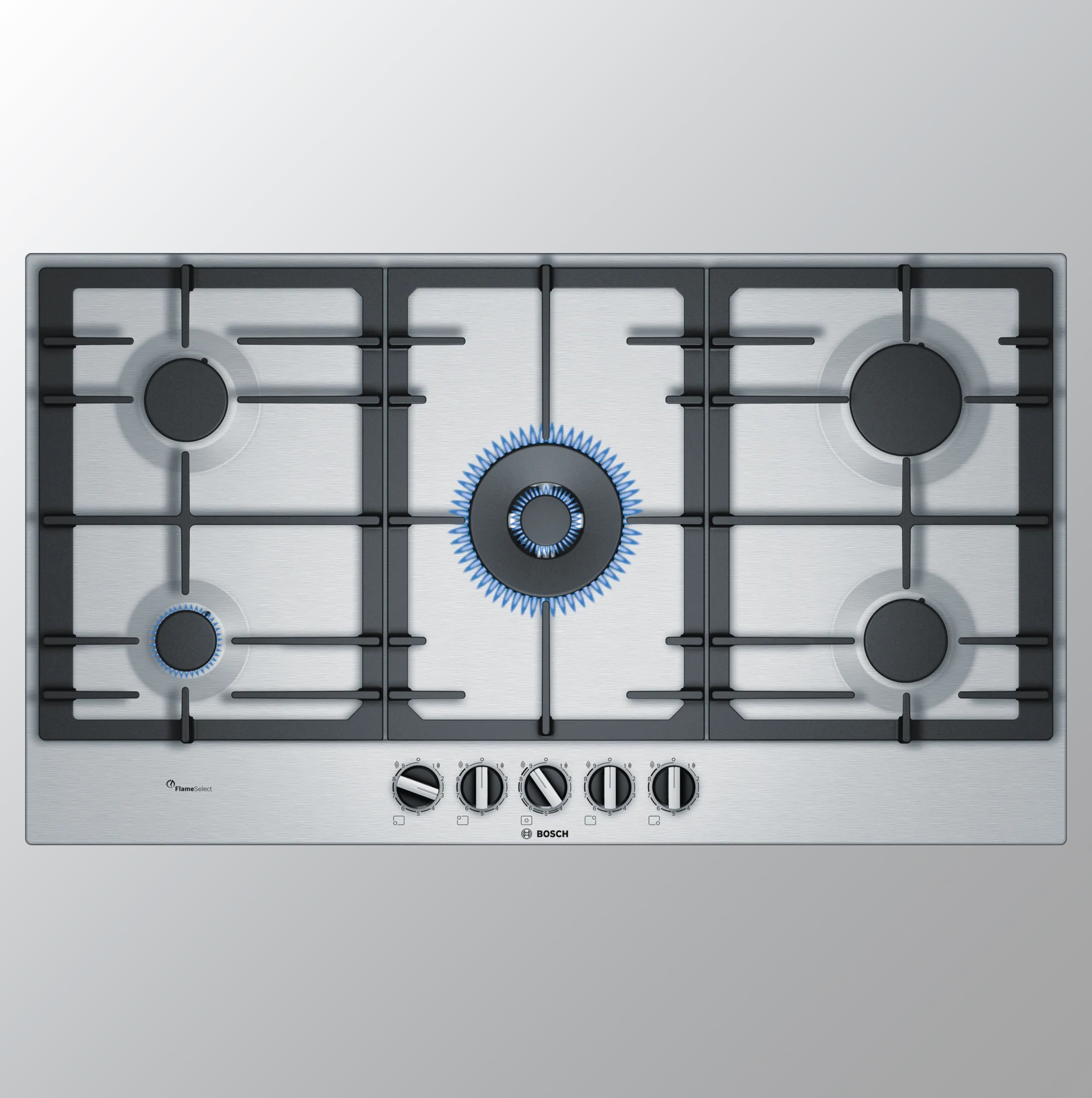 Bosch PCR9A5B90I Series 6 Gas cooktop 90 cm Stainless steel (Upgrade from PCS9A5C90I)