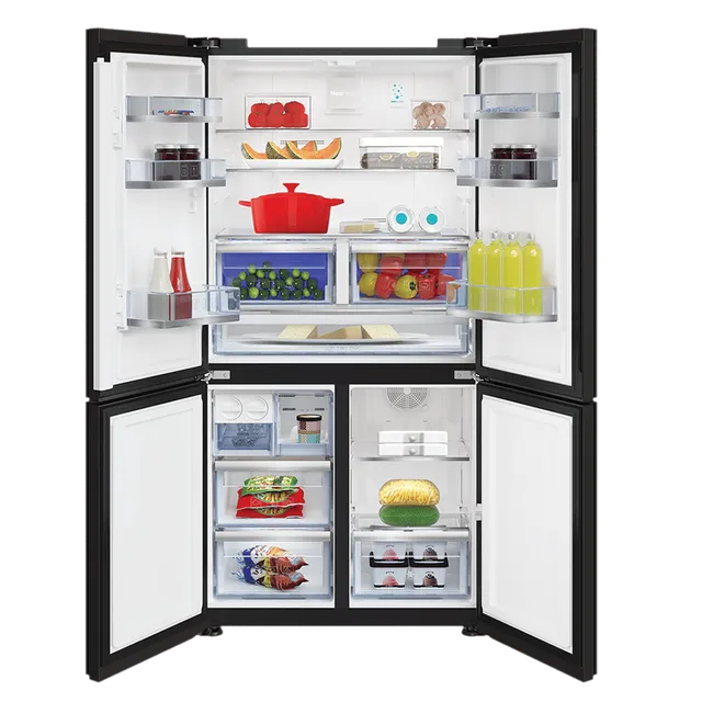 VOLTAS beko 626L Frost-Free Side-by-Side Refrigerator with Neo Frost Dual Cooling (RSB64GF, Glass Black)