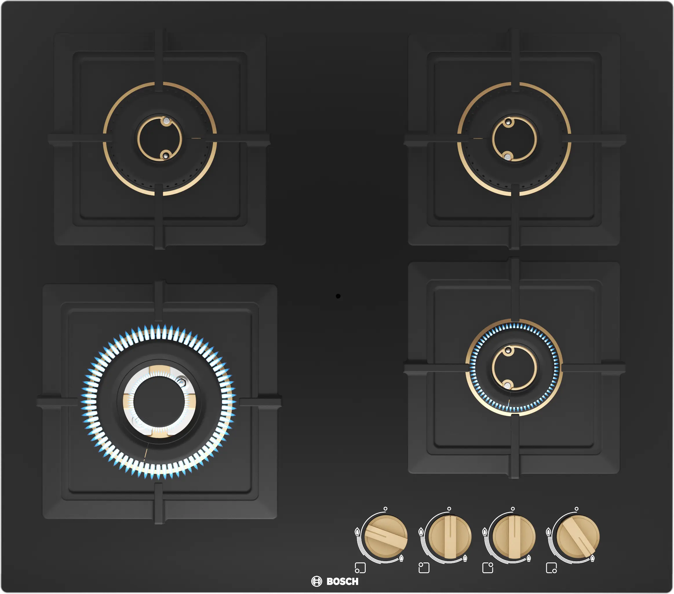 Bosch DWA68IJ60I 60cm Chimney + PNH6B6F20I 60cm 4 Burner Hob Combo