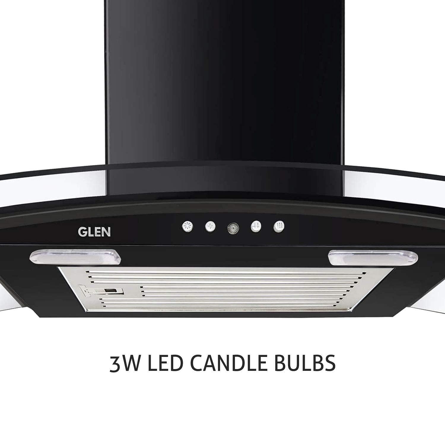 Glen Designer Kitchen Chimney 6070 Junior Black 60cm Baffle Filter 1000 m3/h