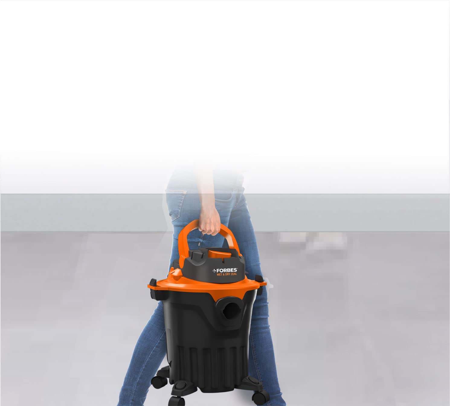Eureka Forbes Wet & Dry Zeal Vacuum Cleaner, Black & Orange