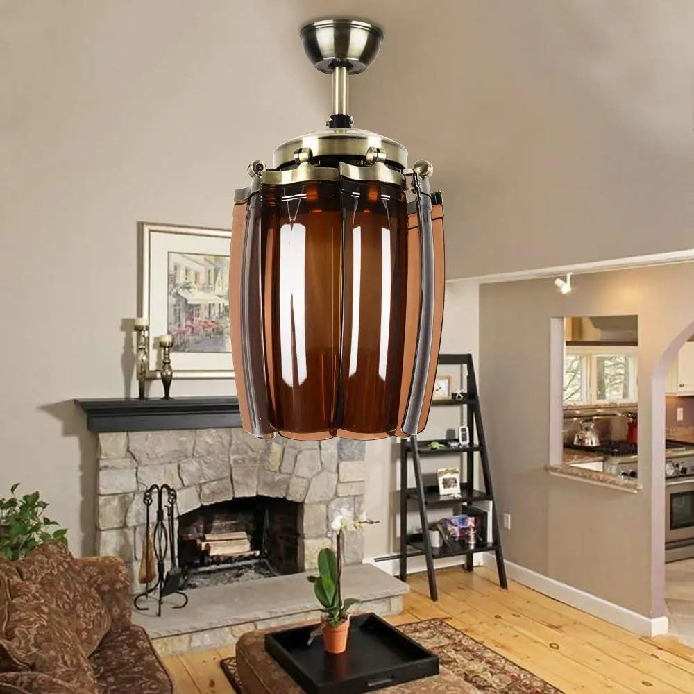 oltao Susan Chandelier fan with BLDC Motor, Reverse Air Flow For Summer winter mode (Metallic Brown)