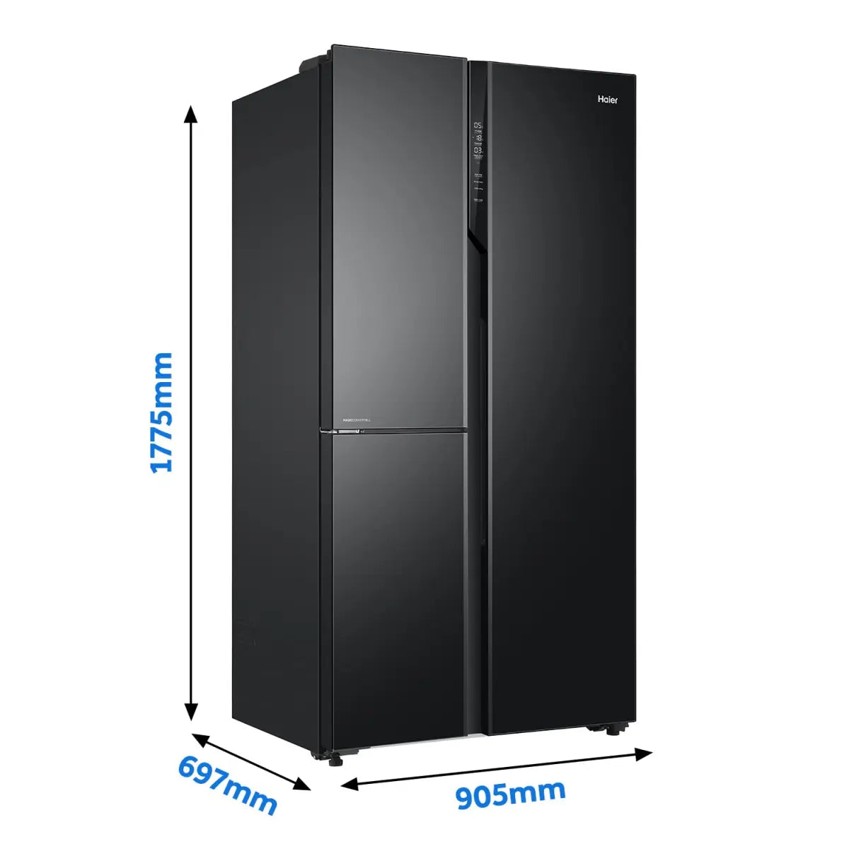 Haier 628 L Triple Door Side By Side Refrigerators, Expert Inverter Technology (HRT-683KS, Black Steel, Magic Convertible, Made In India)