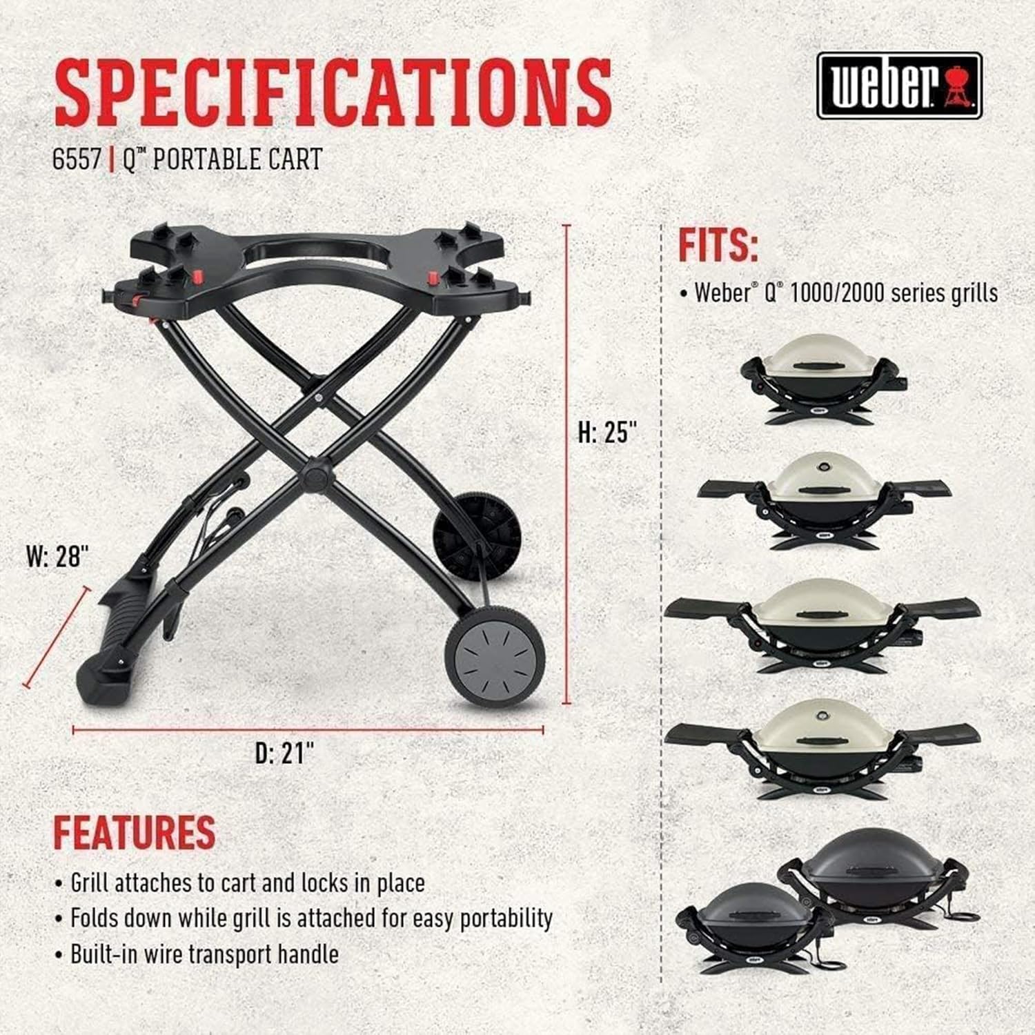 Weber Stands Q Portable Cart (Black)