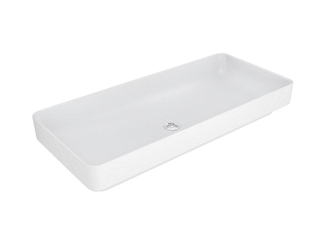 kohler K-75375IN-0 900mm vessel basin without faucet hole in white