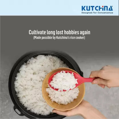Kutchina Flora Rice Cooker 2.2L Non Stick Electric Rice Cooker with Steaming Feature Orange